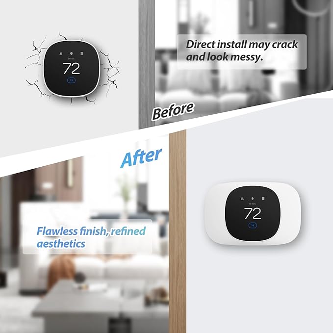1/2 Packs Trim Plate Compatible with ecobee Smart Thermostat Essential, Wall Plate Bracket Cover, Programmable Thermostat Accessory, Practical Kit, Bracket Mount Cover (2 Packs)