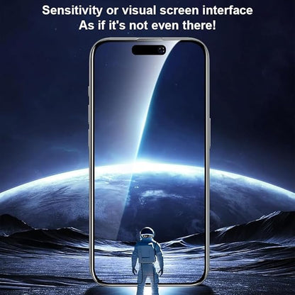 OneFish Screen Protector Privacy for iPhone 15 Plus, Anti Spy Private Tempered Glass Edge Protection, Dynamic Island Compatible with Installation Frame, 9H Glass Scratch Resistant, 2Pack