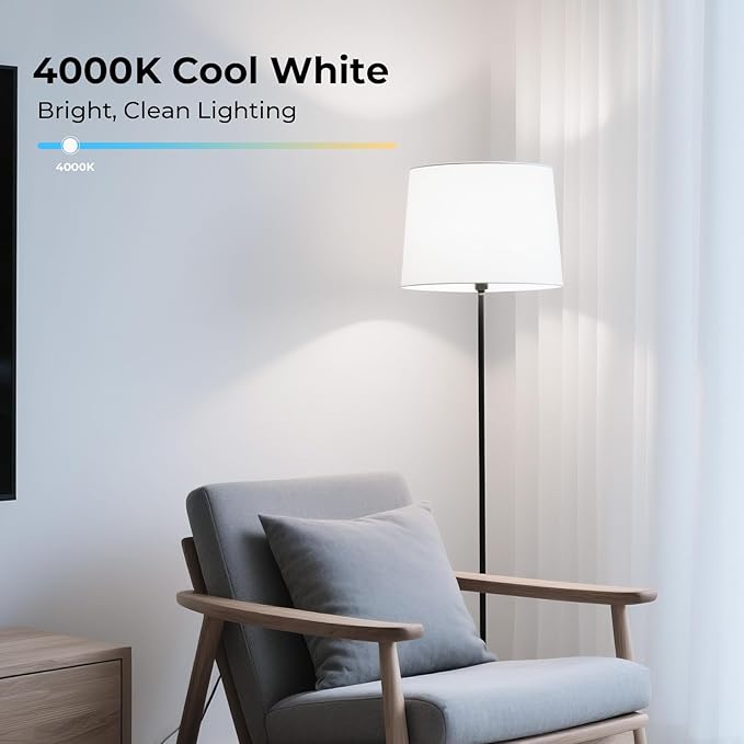 GvvooHome G16.5 LED Bulb 4000K Neutral White, E12 Candelabra LED Light Bulb Dimmable, 6W, 60 watt Equivalent, Globe Light Bulbs for Ceiling Fan, Chandeliers, 90+CRI 600LM, 3 Pack