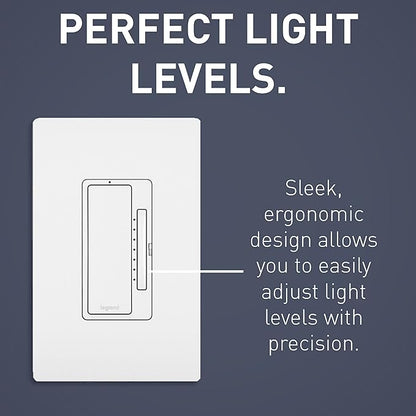 Legrand Radiant 450W Multi Location Master LED Dimmer Light Switch, For Dimmable LED & CFL Bulbs, HCL453PMMTC, White, 1 Count