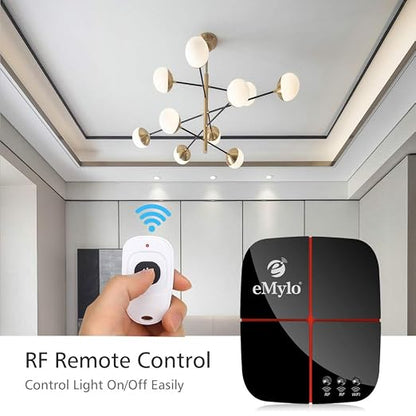 Smart WiFi RF Relay Switch Wireless 433Mhz Remote Control Light Switch Timer Function DC 5V-24V Two Channels RF Relay Module Controller Compatible with Alexa,Google Assistant 2pc Transmitter