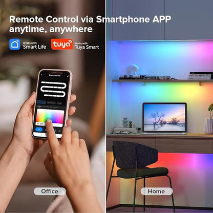 BTF-LIGHTING DR03W SPI RGB 2.4G WiFi Controller Tuya APP/Smart Life/Google Home/Alexa Control Support WS2812B WS2811 WS2815 etc Addressable LED Strip Work with WR01RF RC03RFB RF Remote (Pack of 3)