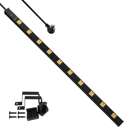 SURAIELEC 10 Outlet Long Power Strip, 1000 Joules Surge Protector