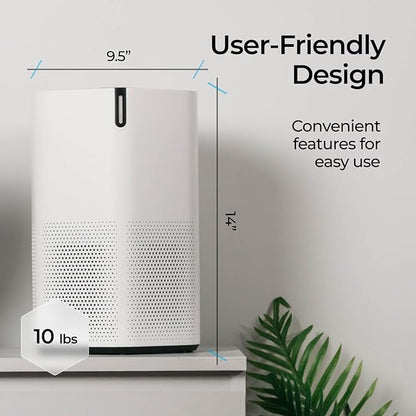 SonoHealth AirPro Purifier for Home and Bedroom | HEPA 14 Filter | Ultra-Quiet Air Cleaner | Activated Carbon Filter and Essential Oil Diffuser - (2 Packs)