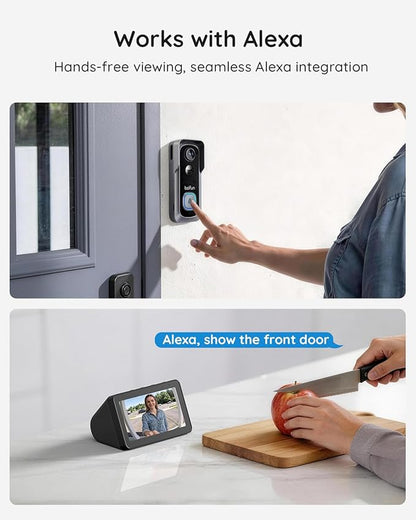 BOIFUN 5MP Video Doorbell Camera Wireless – Sharper Than 2K, No Subscription, 166° Wide View, HDR Night Vision, Smart Human Detection, Two-Way Audio & Battery Doorbell with Chime, 2.4 GHz Wi-Fi Only