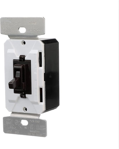 Eaton Universal Toggle Dimmer 120V, Black/Brown/Gray