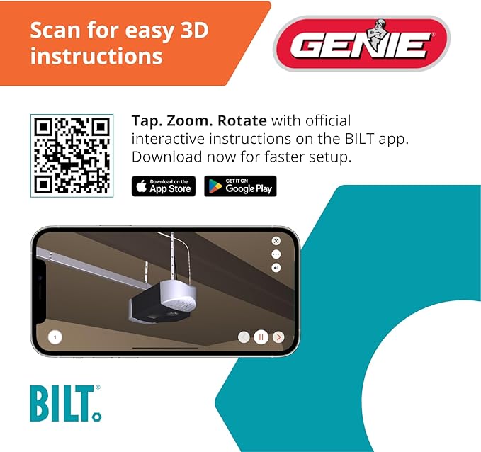 Genie QuietLift Connect – WiFi Smart Garage Door Opener with Added Wireless Keypad, ¾ HPC Smart Belt Drive – Compatible with Alexa and Google Assistant, Model 3053-TKV