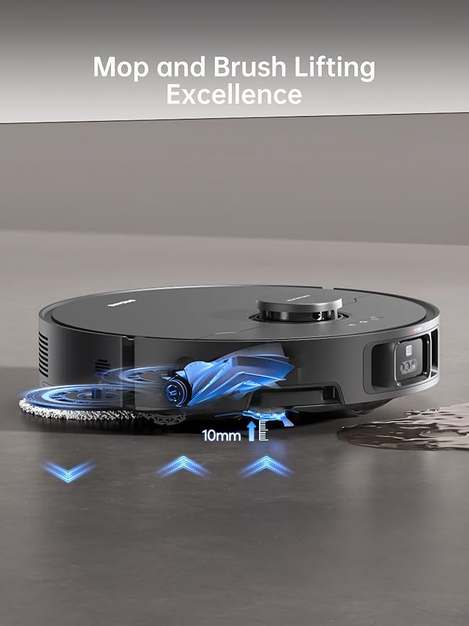 DREAME X40 Ultra Robot Vacuum and Mop Combo, 12,000Pa Powerful Suction, Side Brush Extend and Lifting, Mop Extend, Mops Raising and Removal, Washboard Self Cleaning and Mop Cleaning