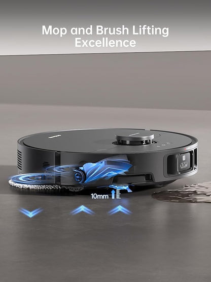 DREAME X40 Ultra Robot Vacuum and Mop Combo, 12,000Pa Powerful Suction, Side Brush Extend and Lifting, Mop Extend, Mops Raising and Removal, Washboard Self Cleaning and Mop Cleaning