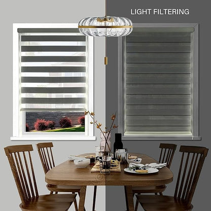 Light Filtering Motorized Zebra/Roller Shades – LightFiltering-Barcelona BL22 Series Smart Remote Control Window Blinds