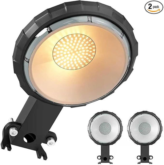 Karjoefar LED Barn Light, Dusk to Dawn Outdoor Lighting with 100W 10000LM 5000K Warm Light, IP65 Waterproof Outdoor Security Flood Lights for Garage Yard Street Warehouse Use 2PCS
