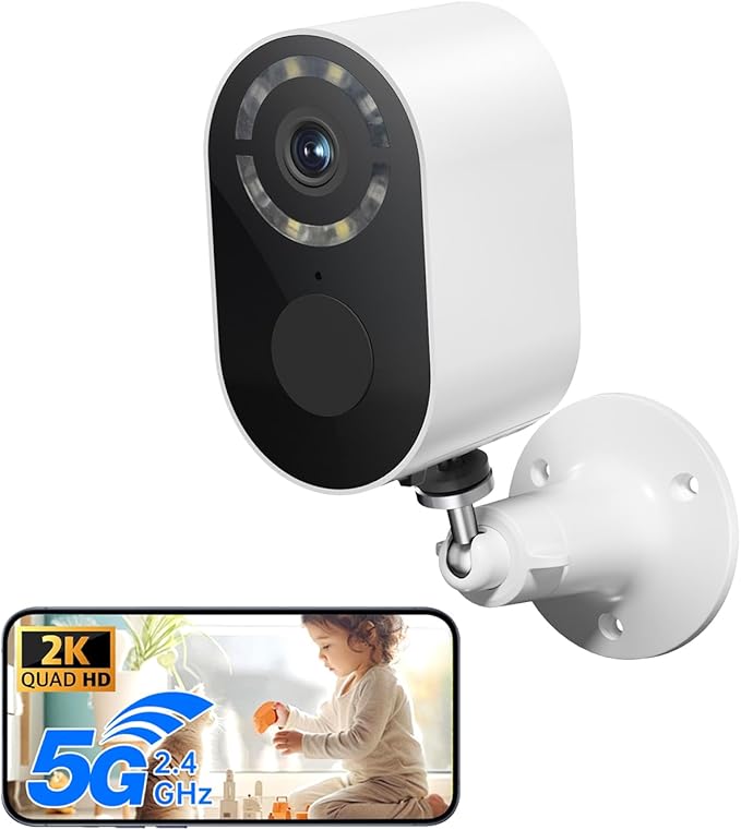 Chpuss Security Cameras Wireless Outdoor, 2K Battery Powered WiFi Camera with AI Motion Detection, Spotlight & Siren Alarm, Color Night Vision, 2-Way Audio, Waterproof Indoor/Outdoor Surveillance