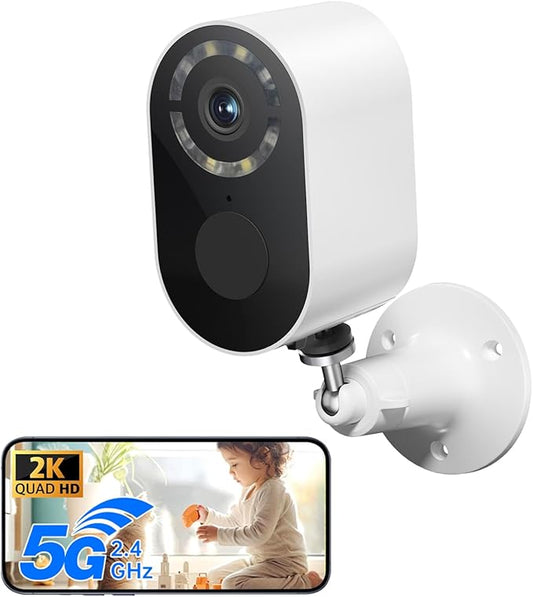 Chpuss Security Cameras Wireless Outdoor, 2K Battery Powered WiFi Camera with AI Motion Detection, Spotlight & Siren Alarm, Color Night Vision, 2-Way Audio, Waterproof Indoor/Outdoor Surveillance