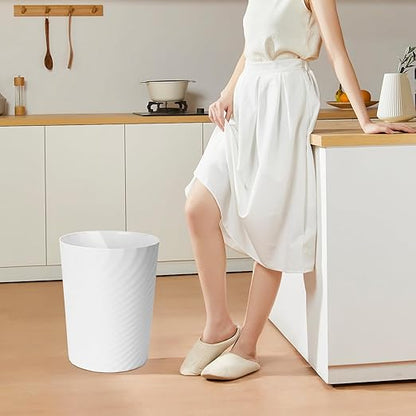 Trash Can - Small Waste basketbin - 1.8 Gallon- for Office,Home,Bathroom,Kitchen - White