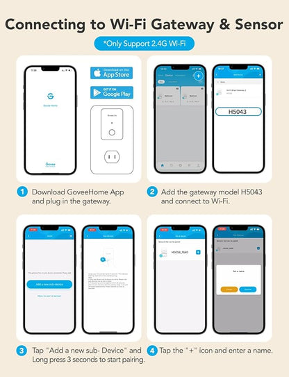 GoveeLife Premium Smart Water Leak Detector 2 with 1968ft Ultra-Long Range, WiFi Water Sensor with SMS/Email/APP Push and Sound Alarm, 5-Year Battery Life, Suitable for Home, Basement, Kitchen, 3 Pack