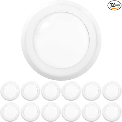 Sunco Lighting 12 Pack 5/6” LED Disk Lights Flush Mount Ceiling Light Fixture Recessed 6000K Daylight Deluxe, 100W Equivalent 15W, 1050LM, Dimmable Low Profile Surface Mount ETL.