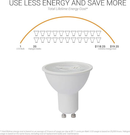 Diodesy- MR16 LED Light Bulb 7W (50W Equivalent) 550 Lumens GU10 Twist & Lock Base 4000K Cool White Dimmable 35° Beam Angle Pack of 6- Energy Efficient for Recessed Landscape Spotlight Track Light