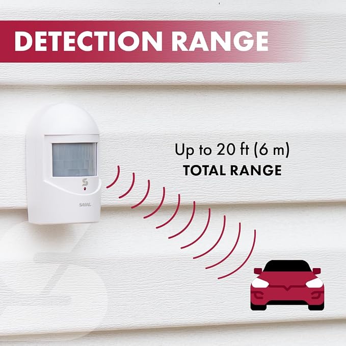 Sabre Driveway Alert, Wireless Motion Detector Sensor System with Driveway Alert, Weatherproof for Outdoor Security