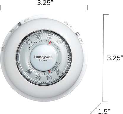 Honeywell Home CT87N1001 The Round Non-Programmable Manual Thermostat, Large, White