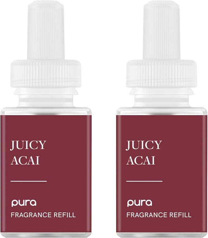 Pura Malodor Scent Refill - Smart Home Air Diffuser - Long-Lasting Premium Fragrance per Refill - Clean Diffuser Fragrance - Air Deodorizer & Odor Eliminator - 2 Pack, Juicy Acai
