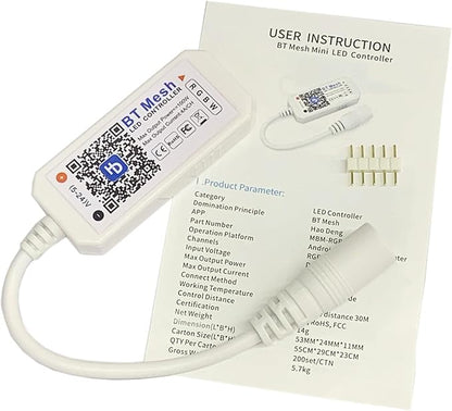 Smart Bluetooth Led Controller DIM RGB RGBW LED Dimmer Controller APP Voice Control Music Timmer DC5V 12V 24V for 5050 2835 LED Tape (Bluetooth, RGBW)