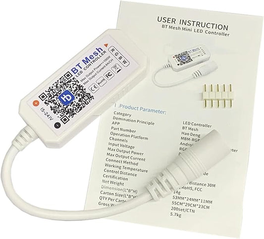 Smart Bluetooth Led Controller DIM RGB RGBW LED Dimmer Controller APP Voice Control Music Timmer DC5V 12V 24V for 5050 2835 LED Tape (Bluetooth, RGBW)