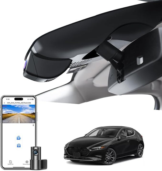 Mangoal Front 4K & Rear 1080p Dash Cam Custom fit for Mazda 3 2019 2020 2021 2022 2023(Model A), UHD 2160P Video, GPS, Free App & WiFi, 128GB Card