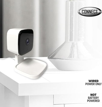 Energizer Smart 2K QHD Security Camera, Wired Indoor 2.4Ghz Wi-Fi Camera, 2-Way Audio, Night Vision, Motion Detection & Instant Alerts, App Control, Cloud & Micro SD Storage, Foldable for Privacy