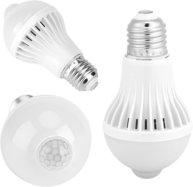 Keenso 7W E27 Motion Sensor Light Bulb, Smart Infrared Sensor PIR LED Bulbs, Auto On/Off Night Light for Outdoor Indoor Stairs Garage Corridor