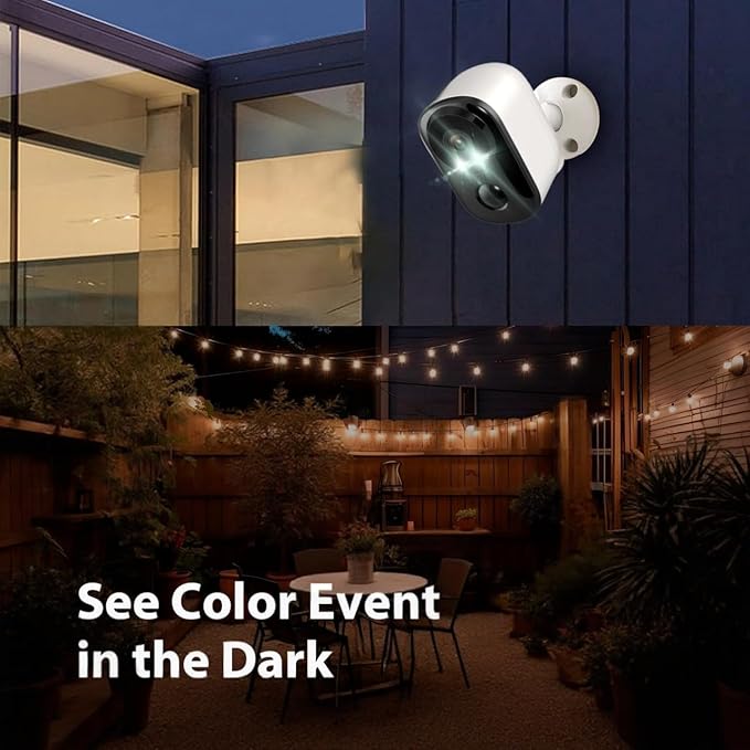 Wireless Outdoor Cameras,Battery Powered 2K Color Night Vision, 5/2.4GHz WiFi Monitoring for Home Security, IP65 Waterproof, Cloud & SD Storage