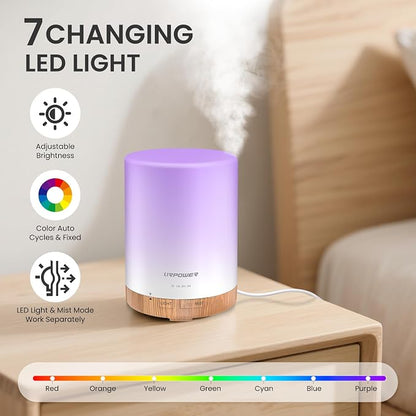 URPOWER 300mL Essential Oil Diffuser Ultrasonic Aromatherapy Diffuser