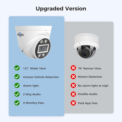 Hiseeu 4K PoE Security Camera System, 8 Pcs 5MP IP Camera