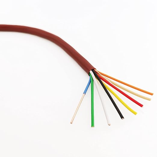 Thermostat Wire 18/8 18 Gauge 8 Conductor ETL 18-8 25 Feet Brown (18-8 Brown, 25Feet（7.5 Meter）)