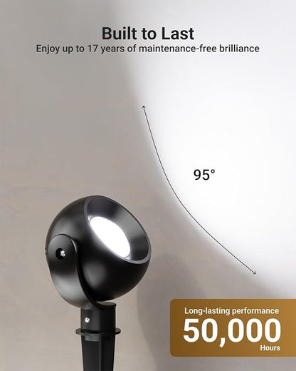 Sunco LED Low Voltage Spotlight Revolver, Sphere Shaped Garden Landscape Lights Outdoor [Luces para Jardin], 4W, 300 LM, 3 CCT: 2700K/4000K/5000K, Wet Rated, ETL 2 Pack.