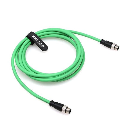 M12 4 Pin D-Code to D-Code Cat5e Cable,Support Synchronous Transmission of Data Power,Efficient Practical,for Security Monitoring Equipment,Hybrid Network Architecture 3M