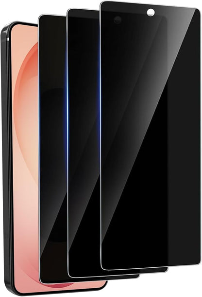 3 Pack Privacy Screen Protector for Samsung Galaxy S26 Plus Tempered Ultra-Thin Glass with 9H, Anti Scratch, Bubble Free [Support Fingerprint Unlock] Black