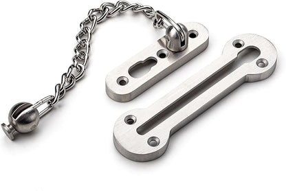 Screen Door Latch – Heavy Duty 304 Stainless Steel Apartment Security Lock, French Door Lock, Storm Door Latch, Child Proof & Anti-Break-in Protection (Silver)