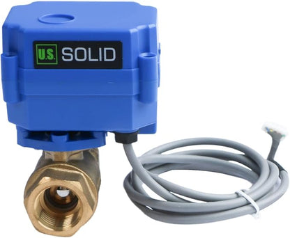 U.S. Solid Water Leak Detector with Auto Shutoff Valve, Sound Alarm, 1" Motorized Brass Ball Valve System & 3 Sensors, Home Flood Prevention & Water Damage Defense for Basement, Laundry, Water Heater