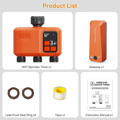 Smart WiFi Sprinkler Timer 3 Zone, Water Timer for Garden Hose Irrigation
