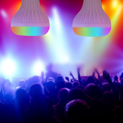 LED Light Bulb Bluetooth Speaker, E27 12W RGB Smart Bulb Wireless Music Playing Light Lamp with Remote Control Color Changing Lamp Shower Head for Bathroom Bedroom