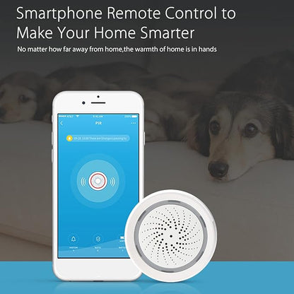 Smart Siren Alarm, Door Alarm System App Control, 90db Sounder Impact Sound Light Alarm for TUYA, for House Apartment ()