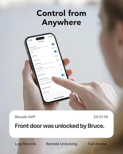 Smart Lock Fingerprint Door Lock, Smart Door Lock for Home Security,Electronic Deadbolt 4-in-1 Keyless Entry with Keypad, IC Card, App Control, Front Door Lock, Fingerprint Lock (Cloud Black)