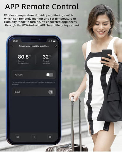 Tuya Smart WiFi 16A Temperature Humidity Switch Sensor Module with Energy Consumption Monitoring, APP Bluetooth Wireless Remote Control,Works with Alexa Google Home (Temperature Humidity)
