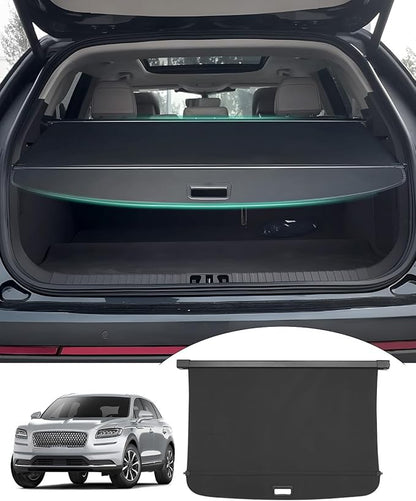 Powerty Retractable Cargo Cover for 2024-2026 Lincoln Nautilus-Canvas Texture Trunk Cover Privacy Screen Rear Security Shade for Nautilus Accessories
