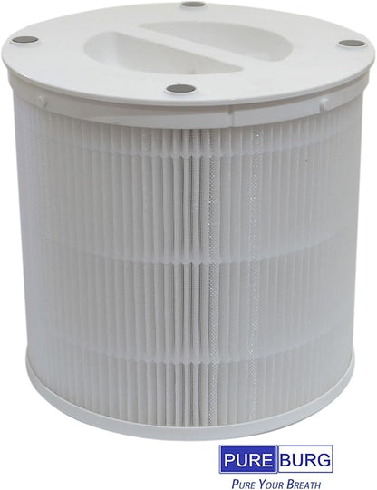 PUREBURG Replacement Filter Compatible with Xiaomi 4 Compact Smart Air Purifier, 2-Pack H13 HEPA 3-Stage Filtration Activated Carbon 2-in-1