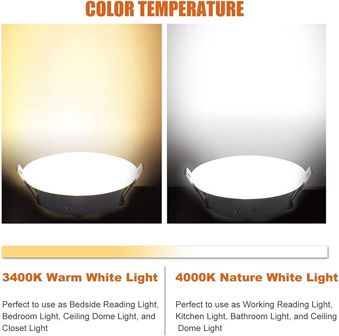Facon 4.5inch 12V LED RV Puck Light - 2 Packs, 4000K Cool White, Full Aluminum Recessed 12Volt Interior Ceiling Lights for RV, Camper, Trailer, Boat, cETL Certified