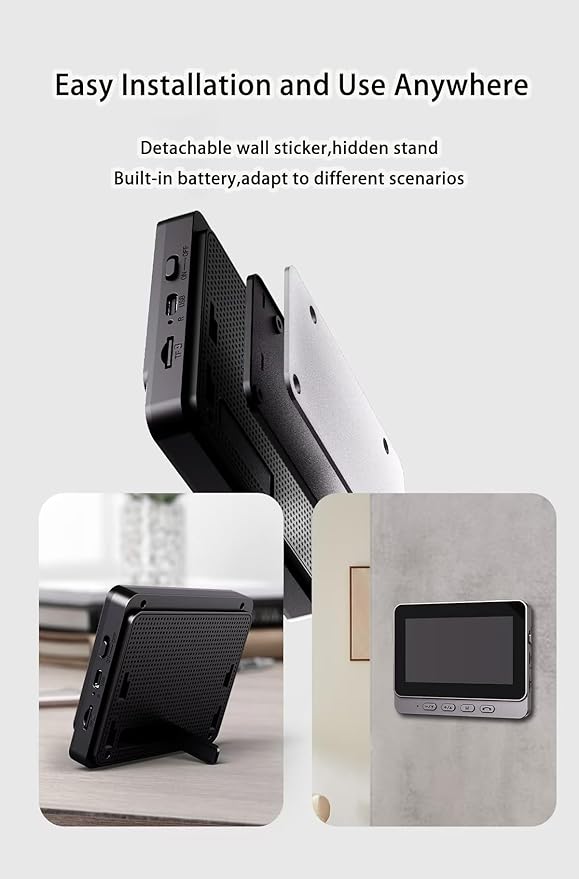 Outdoor Video Doorbell Camera Wireless 1080P with Screen for Home Office,Two-Way Audio,120° Vision,4.3” Screen,IP66 Waterproof, Video Doorbell No Subscription,APP,WiFi,Easy to Use for Elder