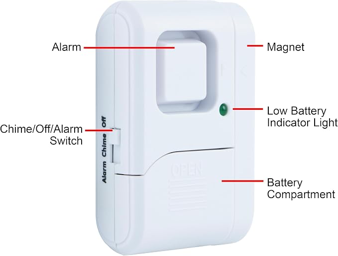 UltraPro Personal Security Window and Door Alarm, 4 Pack, Wireless Chime | DIY Protection, Burglar Alert, DIY Protection, Home Security, Ideal for Home, Garage, Apartment and More, 45174