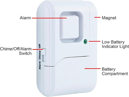 UltraPro Personal Security Window and Door Alarm, 4 Pack, Wireless Chime | DIY Protection, Burglar Alert, DIY Protection, Home Security, Ideal for Home, Garage, Apartment and More, 45174