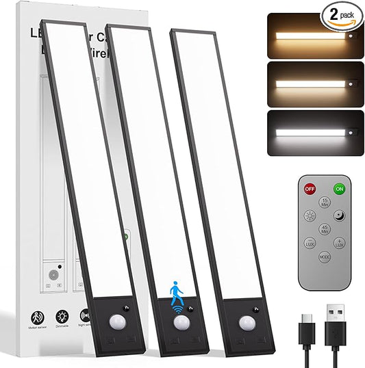 8inch Rechargeable under cabinet lighting ,56 LED -3 Color& 7 Levels Motion Sensor Light Indoor,1800mah Dimmable Magnetic Cabinet Lights, Punch-Free smart Sensor Magnetic Rechargeable led Lights